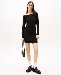 Tommy Jeans Women's Bling Flag Logo Long-Sleeve Mini Dress