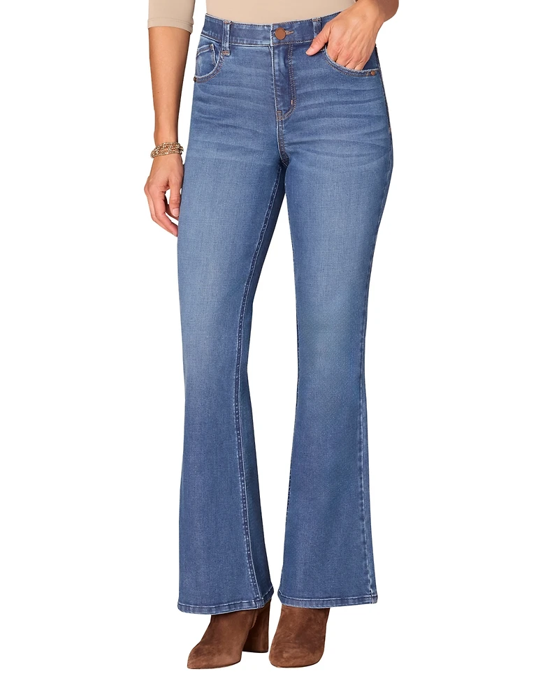 Democracy Petite High-Rise Flare Jeans