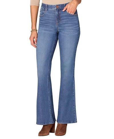 Democracy Petite High-Rise Flare Jeans