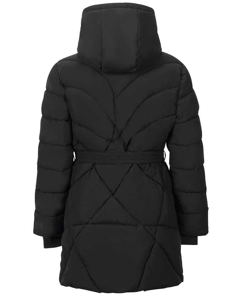 Sam Edelman Big Girls Quilted Belted Stadium Jacket