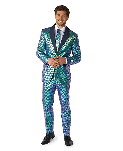 OppoSuits Men's Gold Party Suit - New Years and Christmas Costume Golden Metallic Includes Blazer, Pants Tie