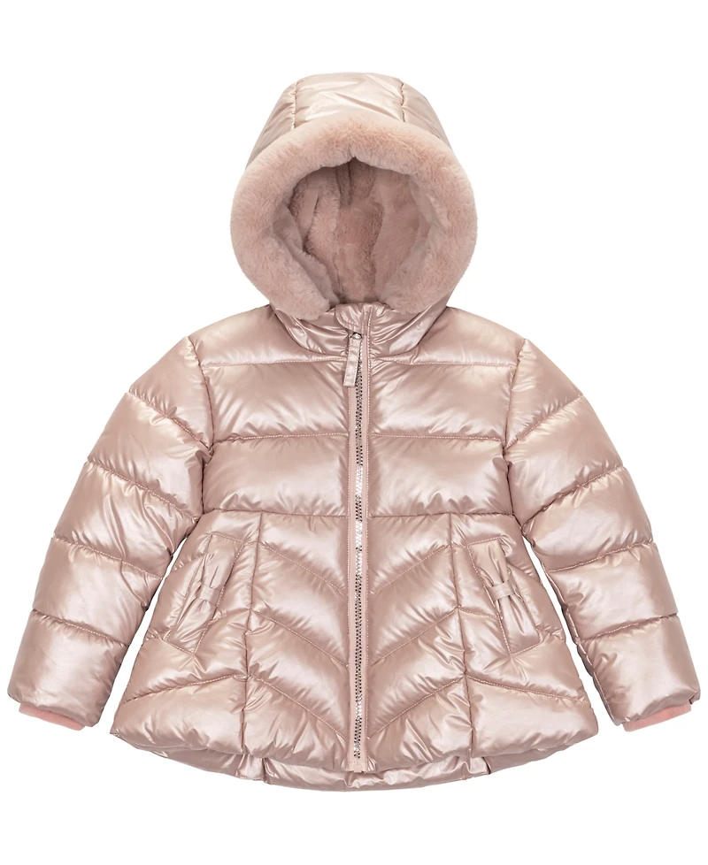 S Rothschild & Co Toddler Little Girls Metallic Quilted Jacket
