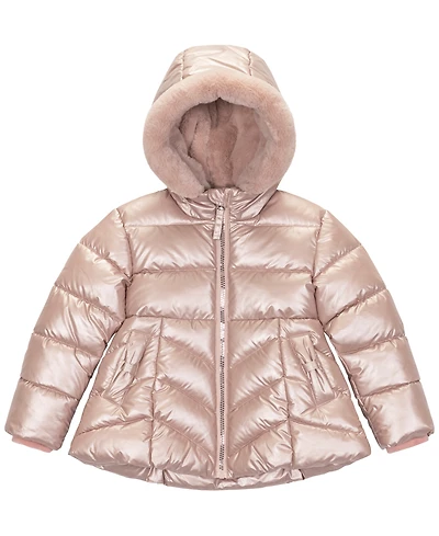 S Rothschild & Co Toddler Little Girls Metallic Quilted Jacket