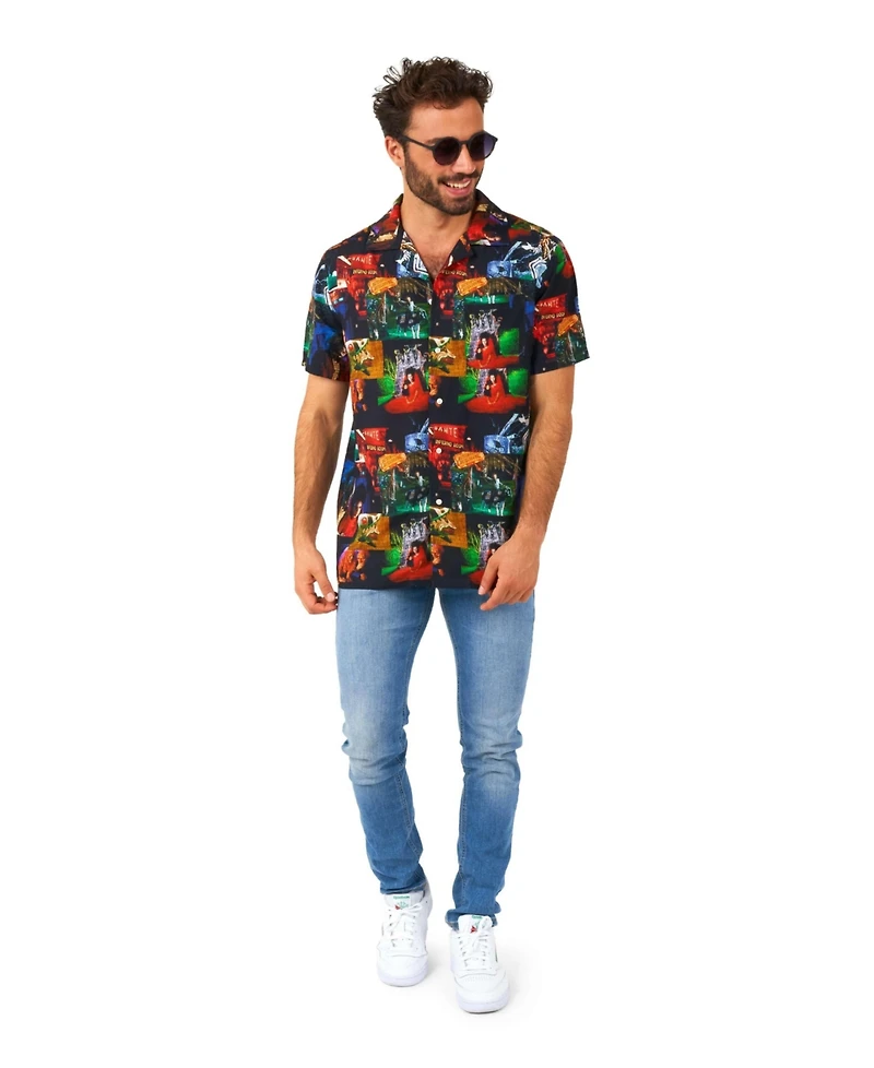 OppoSuits Men's Official GhostFace Hawaii Shirt - Halloween Themed Party Short Sleeve Multicolor