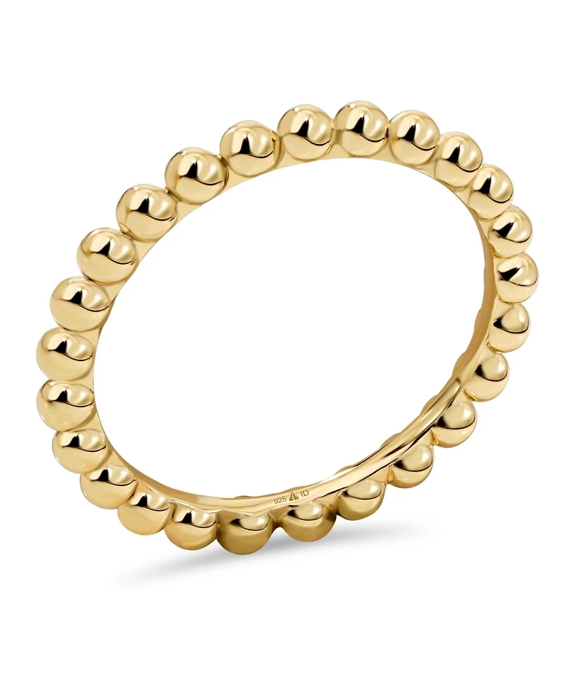 Devata Beaded Ball Ring Gold Plated Sterling Silver