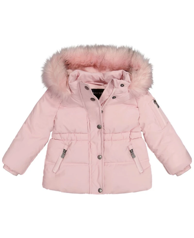 S Rothschild & Co Toddler and Little Girls Velvet Touch Parka