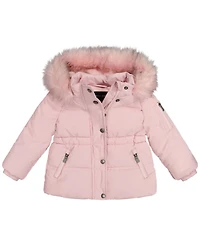 S Rothschild & Co Toddler and Little Girls Velvet Touch Parka
