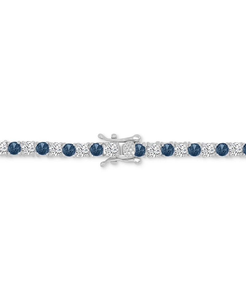 Round-Cut Cubic Zirconia Bracelet Sterling Silver
