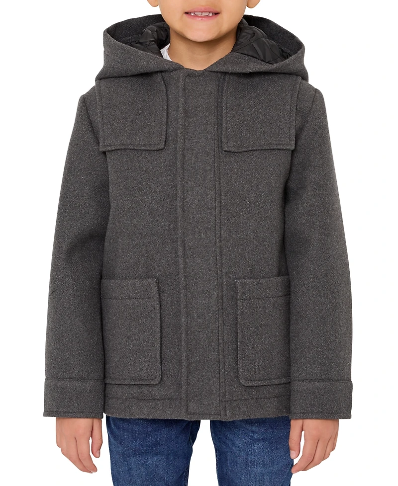 S Rothschild & Co Toddler and Little Boys Faux Wool Hooded Jacket