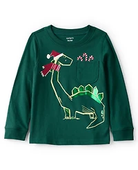 Carter's Toddler Boys Dinosaur Holiday Long Sleeve T-Shirt