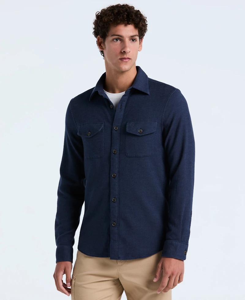 Original Penguin Men's Long Sleeve Double Cloth Overshirt
