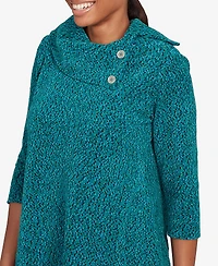 Ruby Rd. Petite Spacedye Chenille Split Cowl Neck Top