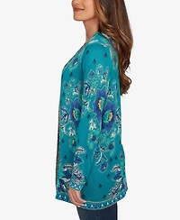 Ruby Rd. Petite Floral Open Front Cardigan Sweater
