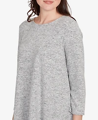 Ruby Rd. Petite Solid Spliced Cozy Knit Top