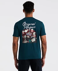 Original Penguin Men's Graphic Poker Scene Short Sleeve Jersey T-Shirt