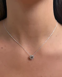 Le Vian Chocolate Diamond & Nude Diamond (1/2 ct. t.w.) Halo Adjustable 20" Pendant Necklace in 14k White Gold