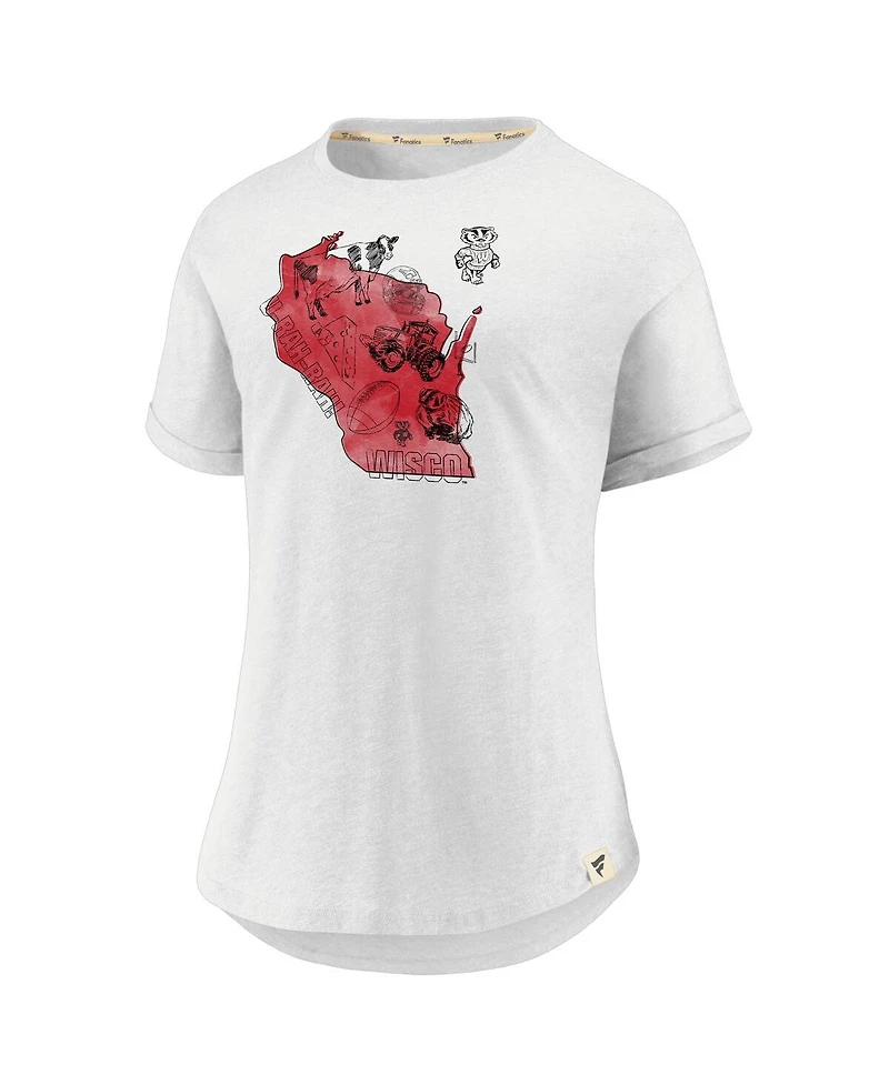 Fanatics Women's White Wisconsin Badgers True Classics Home State T-Shirt