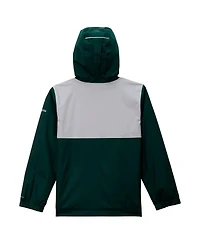 Columbia Big Boys and Girls Green Michigan State Spartans Rainy Fields Lined Omni-Tech Full-Zip Hoodie Jacket