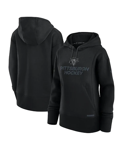 Fanatics Women's Black Pittsburgh Penguins Authentic Pro Road Pullover Hoodie