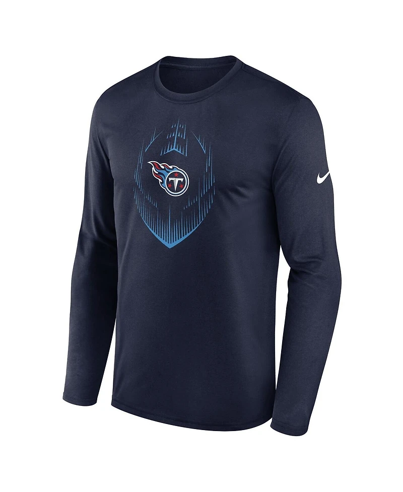 Nike Men's Navy Tennessee Titans Icon Legend Performance Long Sleeve T-Shirt