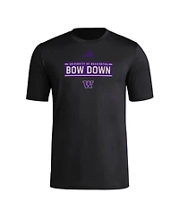 Adidas Men's Black Washington Huskies Locker Slogan Pre-Game T-Shirt