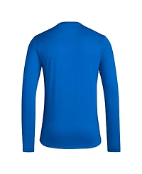 Adidas Men's Royal Kansas Jayhawks Locker Practice Football Pre-Game Long Sleeve T-Shirt