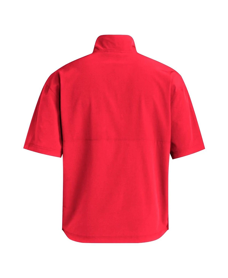 Adidas Men's Red Louisville Cardinals Woven Quarter-Zip Short Sleeve Pullover