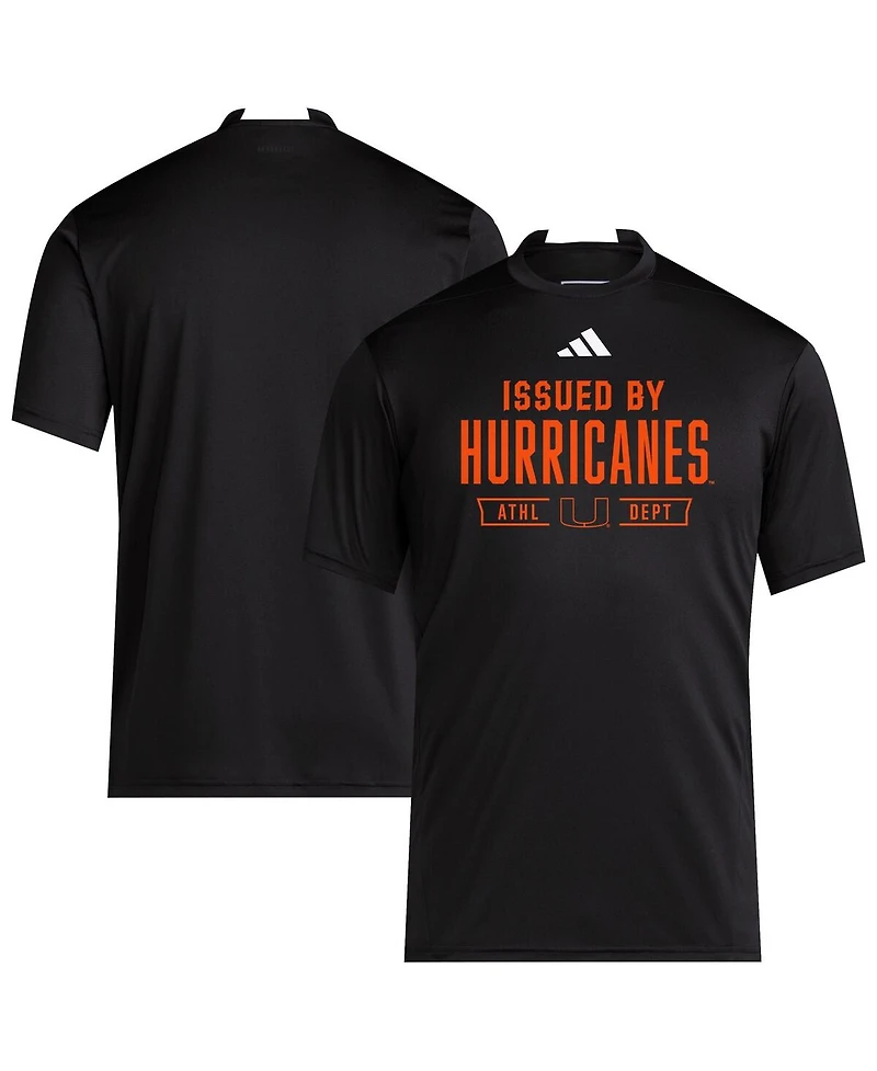 Adidas Men's Black Miami Hurricanes 2025 Training Performance Team T-Shirt