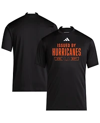 Adidas Men's Black Miami Hurricanes 2025 Training Performance Team T-Shirt