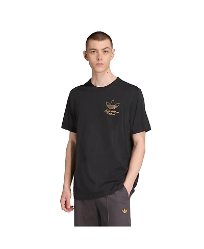 Adidas Men's Black Manchester United Terrace Icons Collection Graphic T-Shirt