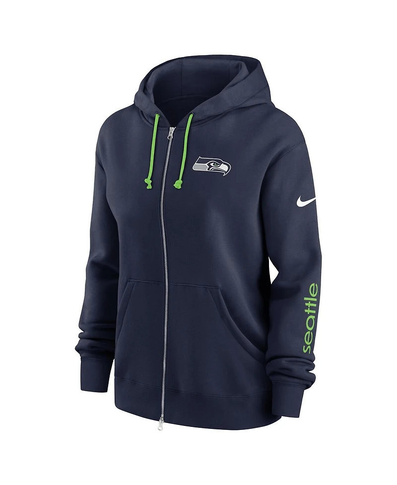 Nike Women's College Navy Seattle Seahawks Plus Phoenix Full-Zip Hoodie