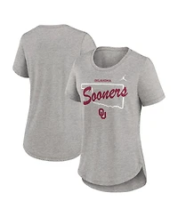 Jordan Women's Heather Gray Oklahoma Sooners Local Campus Location Mantra Tri-Blend T-Shirt