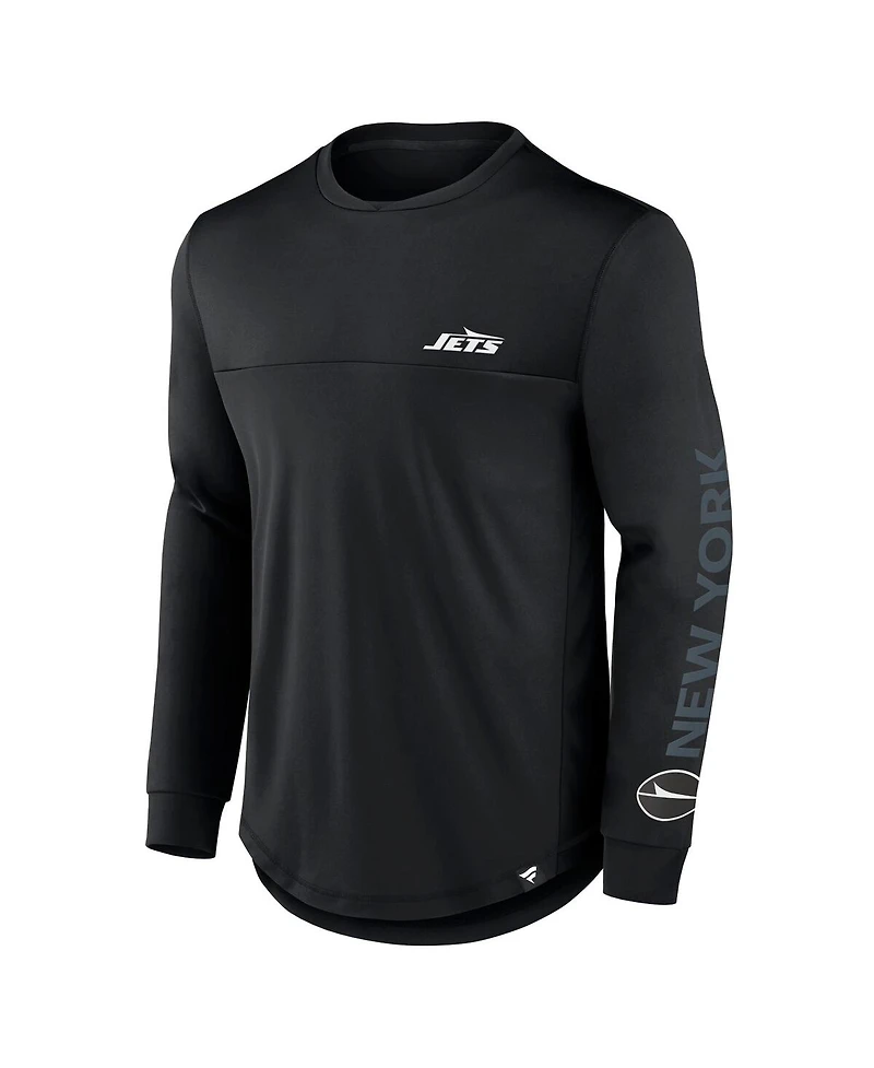 Fanatics Men's Black New York Jets Blackout Long Sleeve T-Shirt