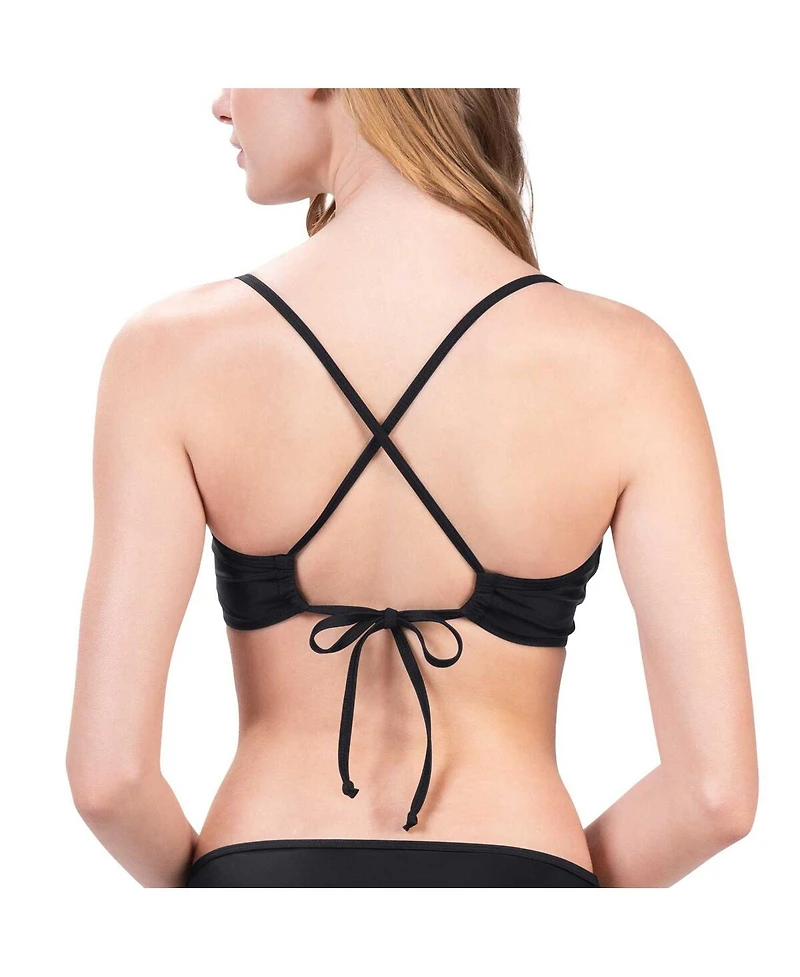 G-iii 4Her by Carl Banks Women's Black Los Angeles Chargers Hall of Fame Bikini Top