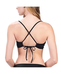 G-iii 4Her by Carl Banks Women's Black Los Angeles Chargers Hall of Fame Bikini Top