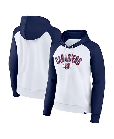 Fanatics Women's Navy Montreal Canadiens Indispensable Raglan Fleece Pullover Hoodie