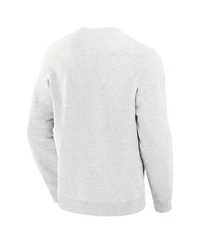 Fanatics Men's Heather Gray Chicago Blackhawks Banner Fleece Raglan Pullover Sweatshirt