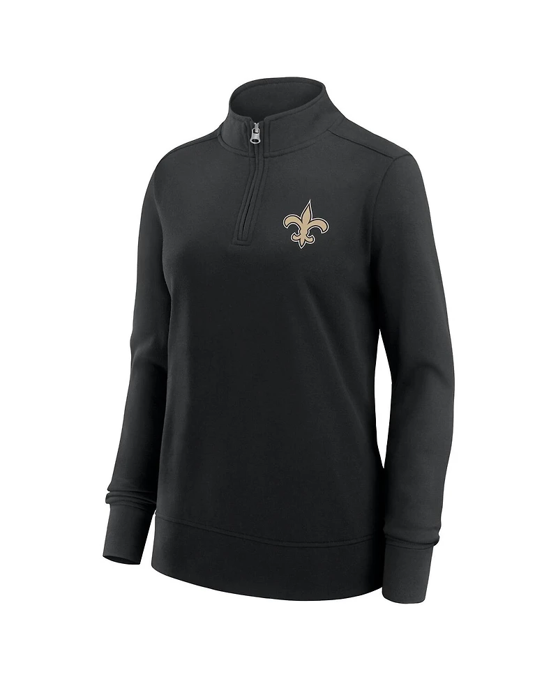 Logo Athletic Women's Black New Orleans Saints Velocity Quarter-Zip Jacket