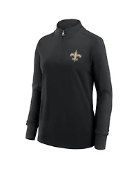 Logo Athletic Women's Black New Orleans Saints Velocity Quarter-Zip Jacket
