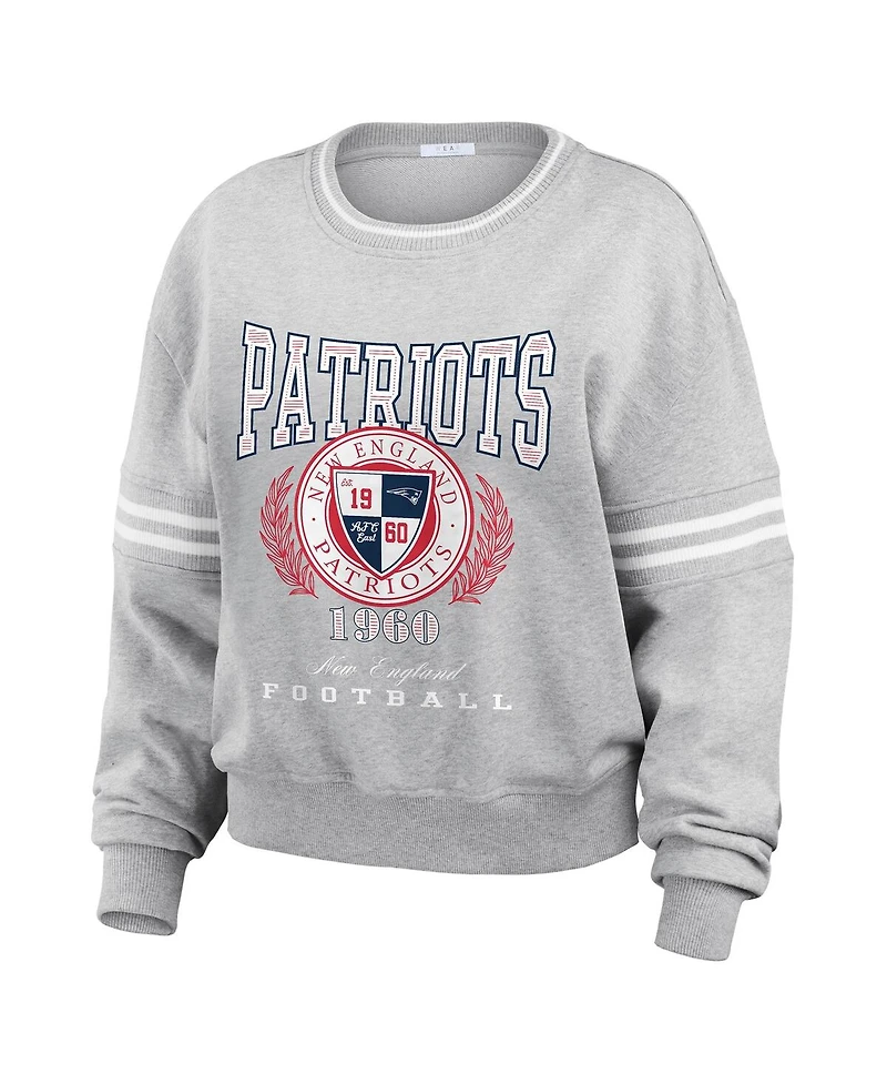 Wear by Erin Andrews Women's Heather Gray New England Patriots Pullover Sweatshirt