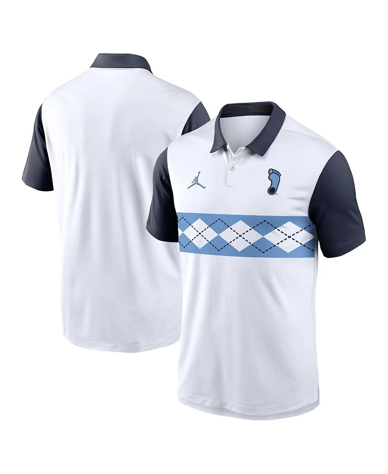 Jordan Men's White/Navy North Carolina Tar Heels Athletic Prep Alt Logo Vapor Performance Polo Shirt