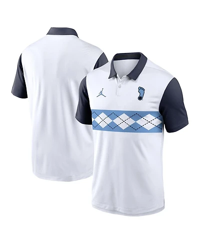 Jordan Men's White/Navy North Carolina Tar Heels Athletic Prep Alt Logo Vapor Performance Polo Shirt
