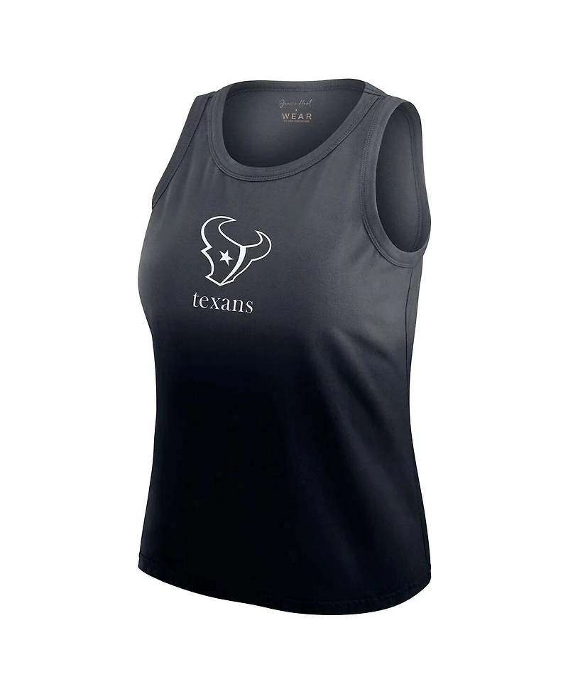 Wear by Erin Andrews Women's x Gracie Hunt Navy Houston Texans Ombre Tank Top