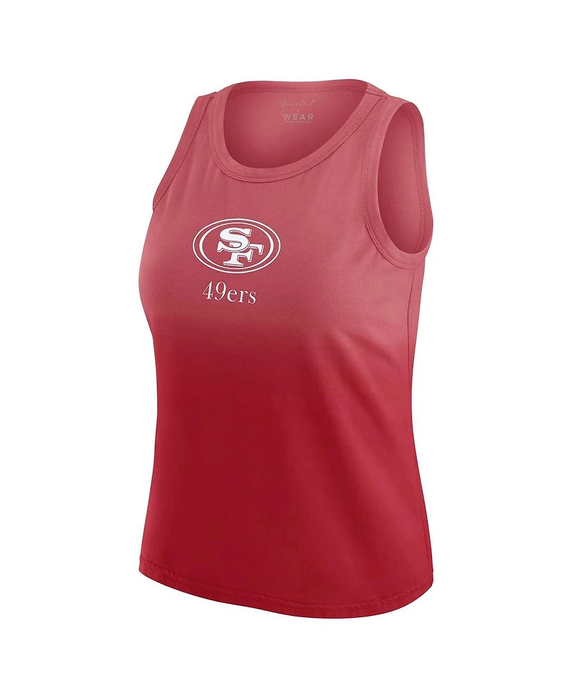 Wear by Erin Andrews Women's x Gracie Hunt Scarlet San Francisco 49ers Ombre Tank Top