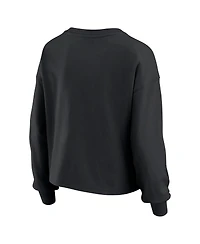 Wear by Erin Andrews Women's 2-Piece Black Carolina Panthers Heavy Rugby Jersey Long Sleeve T-Shirt and Shorts Lounge Set