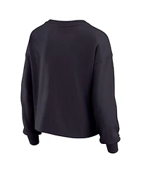 Wear by Erin Andrews Women's 2-Piece Navy Houston Texans Heavy Rugby Jersey Long Sleeve T-Shirt and Shorts Lounge Set