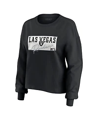 Wear by Erin Andrews Women's 2-Piece Black Las Vegas Raiders Heavy Rugby Jersey Long Sleeve T-Shirt and Shorts Lounge Set