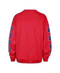 '47 Brand Women's Red New York Giants Go Big Oversized Pullover Sweatshirt