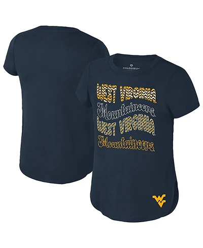 Colosseum Big Boys and Girls Navy West Virginia Mountaineers Rogan T-Shirt