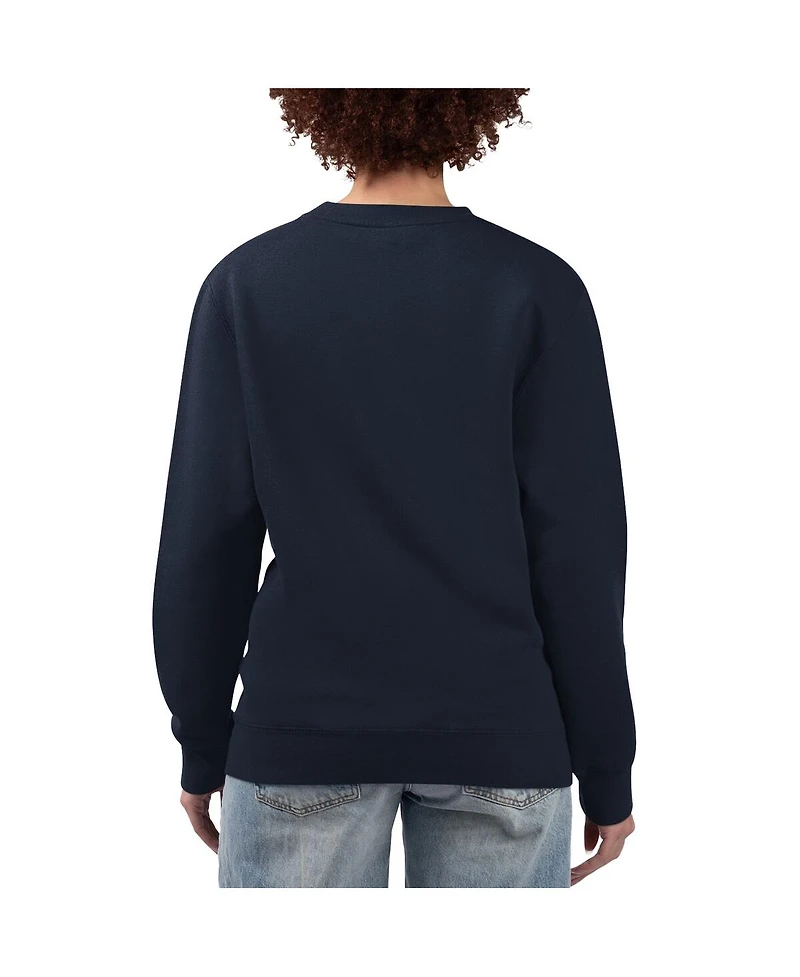 G-iii 4Her by Carl Banks Women's Navy Milwaukee Brewers Flowers Graphic Pullover Sweatshirt